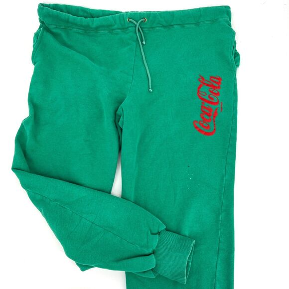 Vintage 90s COCA COLA Sweatpants Green Comfy Joggers Men’s L **READ** - Picture 9 of 9